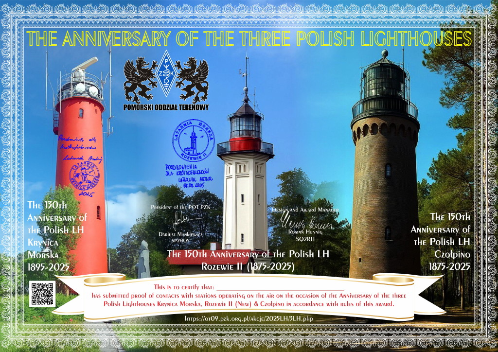 The Anniversary of the Polish Lighthouses Krynica Morska, Rozewie II (New) & Czołpino