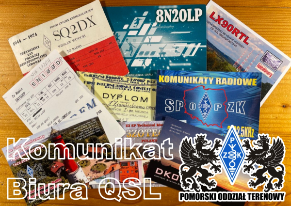 Biuro QSL POT PZK w Gdańsku zaprasza do odbioru kart QSL w czwartek 13 listopada 2025 od godziny 17:00 do 18:00