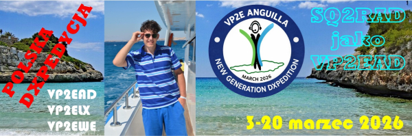 Nasz człowiek Adrian SQ2RAD jako VP2EAD na Anguilla Island od 3 do 20 marca 2026 - SP DXpedition