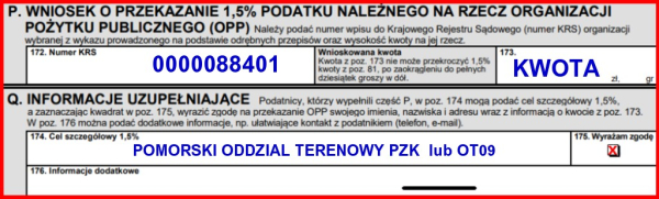 Prośba o przekazanie Waszego 1,5% z podatku na rzecz POT PZK