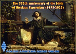 550 lecie urodzin Mikołaja Kopernika na falach amatorskiego radia